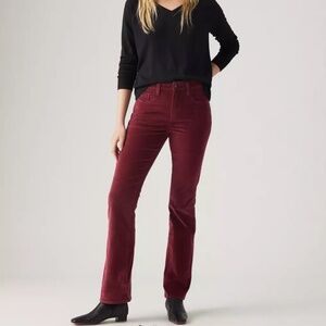 Levi's 725 High Rise 70s Bootcut Corduroy Women's Jeans Windsor Wine Size 31 EUC